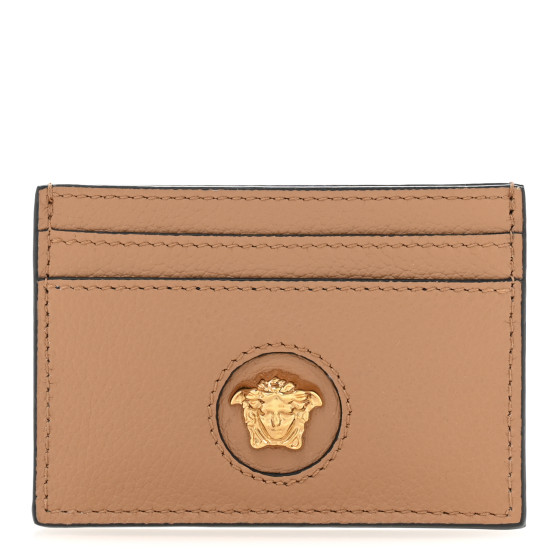Versace Calfskin Medusa Card Holder Brown