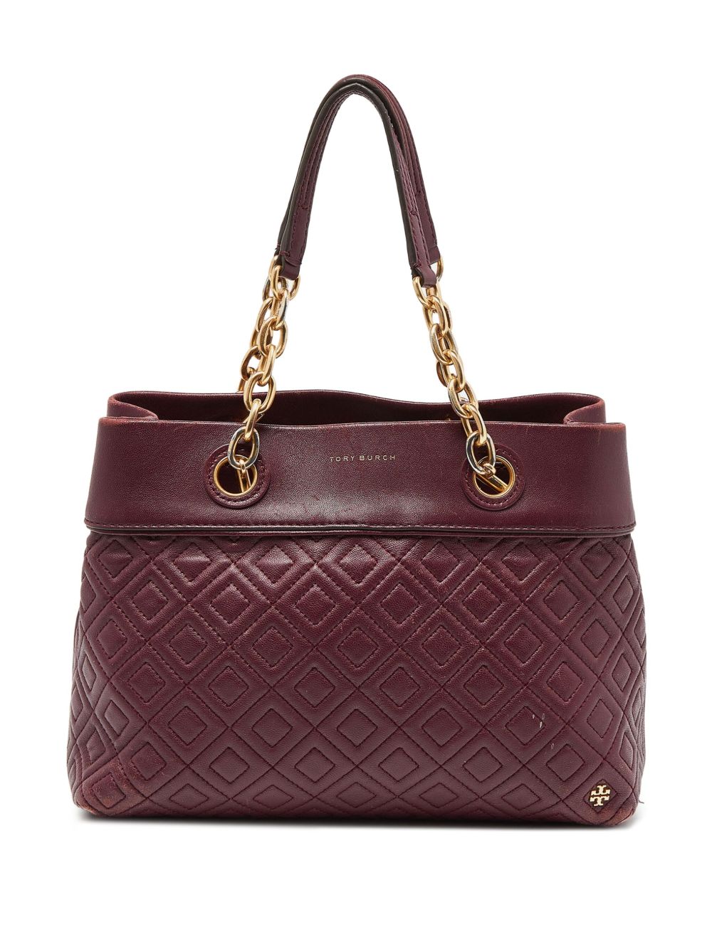pre-owned quilted leather shoulder bag