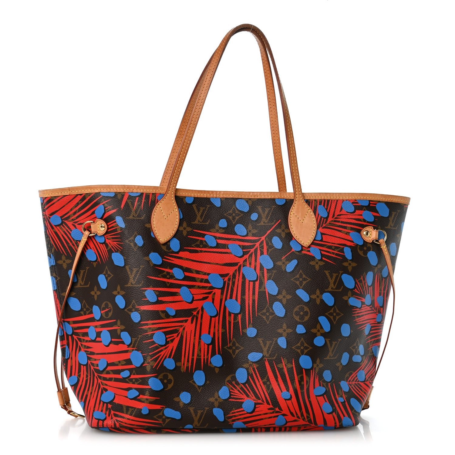 Louis Vuitton Monogram Jungle Dots Neo Neverfull MM Coquelicot Denim