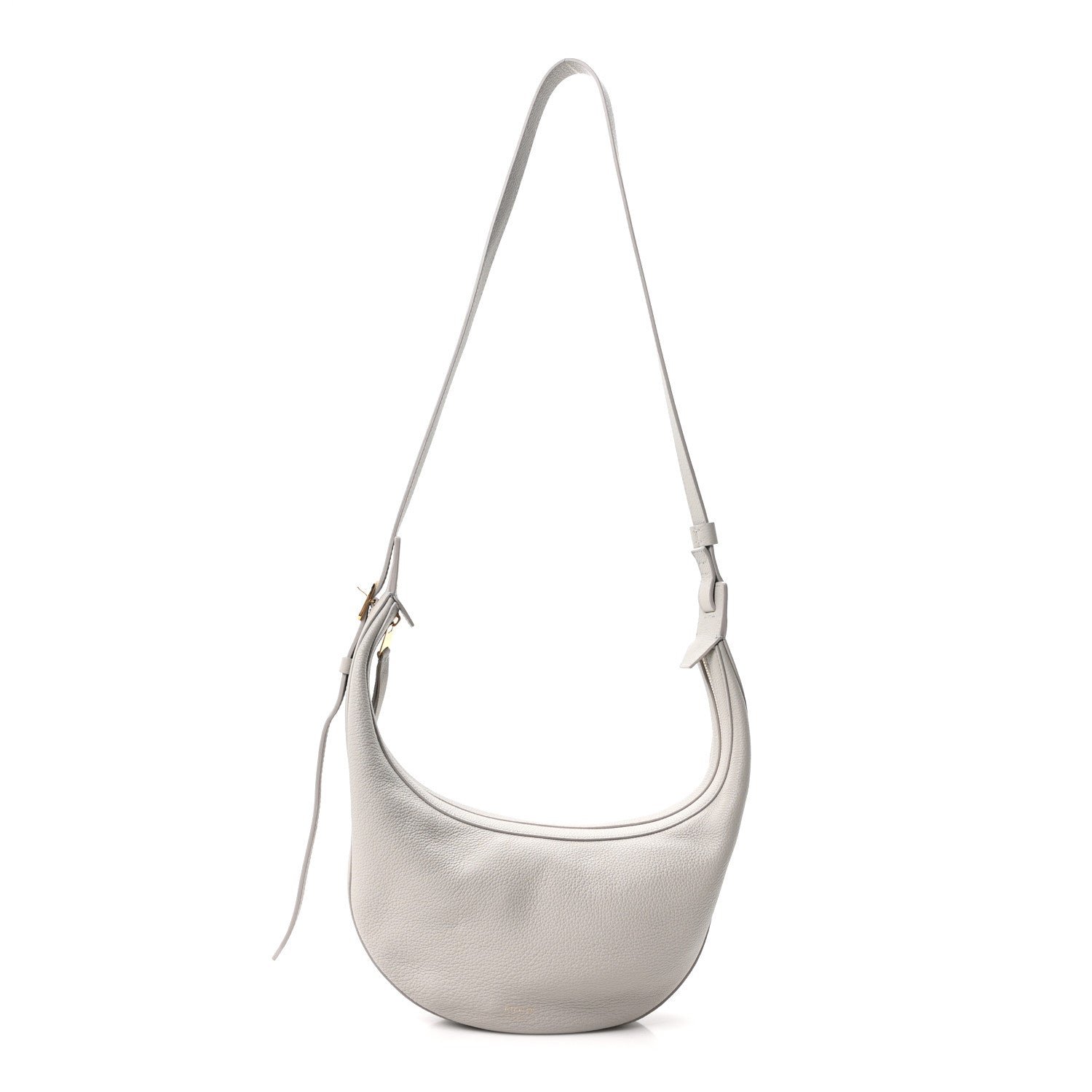 Khaite Khaite Pebbled Calfskin Augustina Small Crossbody Light Grey