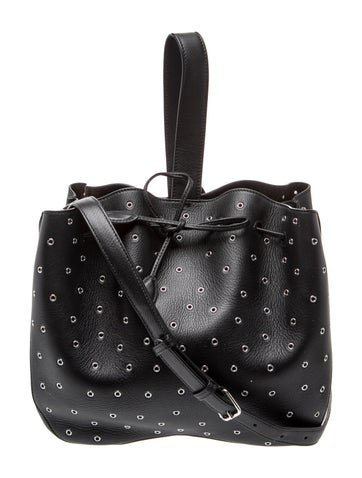 Leather Rose Marie Embellished Bucket