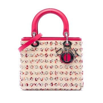 Raffia Medium Woven Raffia Lady Dior