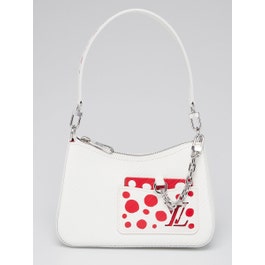 Louis Vuitton Louis Vuitton  x YK White/Red Epi Painted Dots Leather Marellini Bag