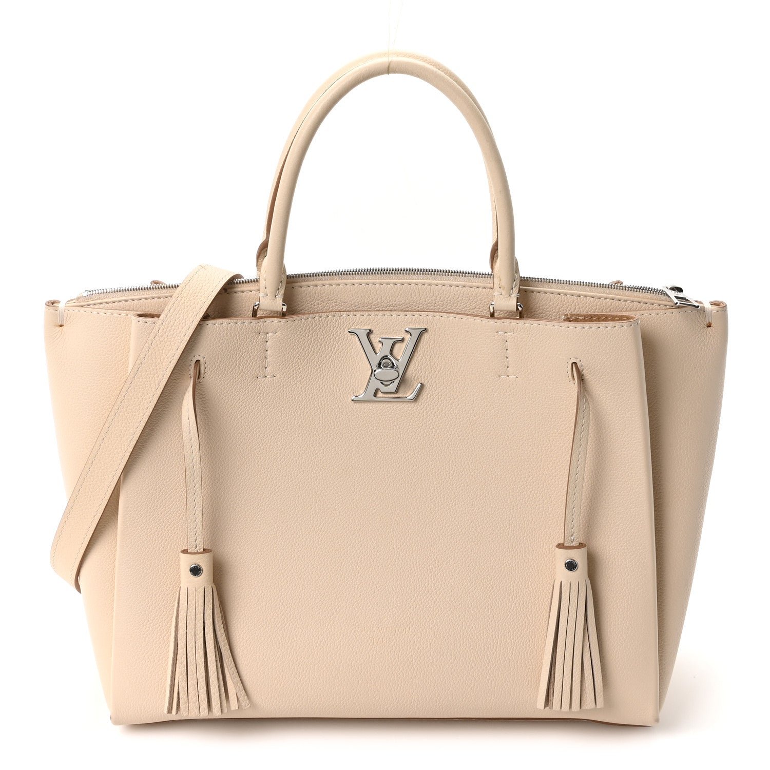 Louis Vuitton Louis Vuitton Calfskin Lockmeto Cream Beige