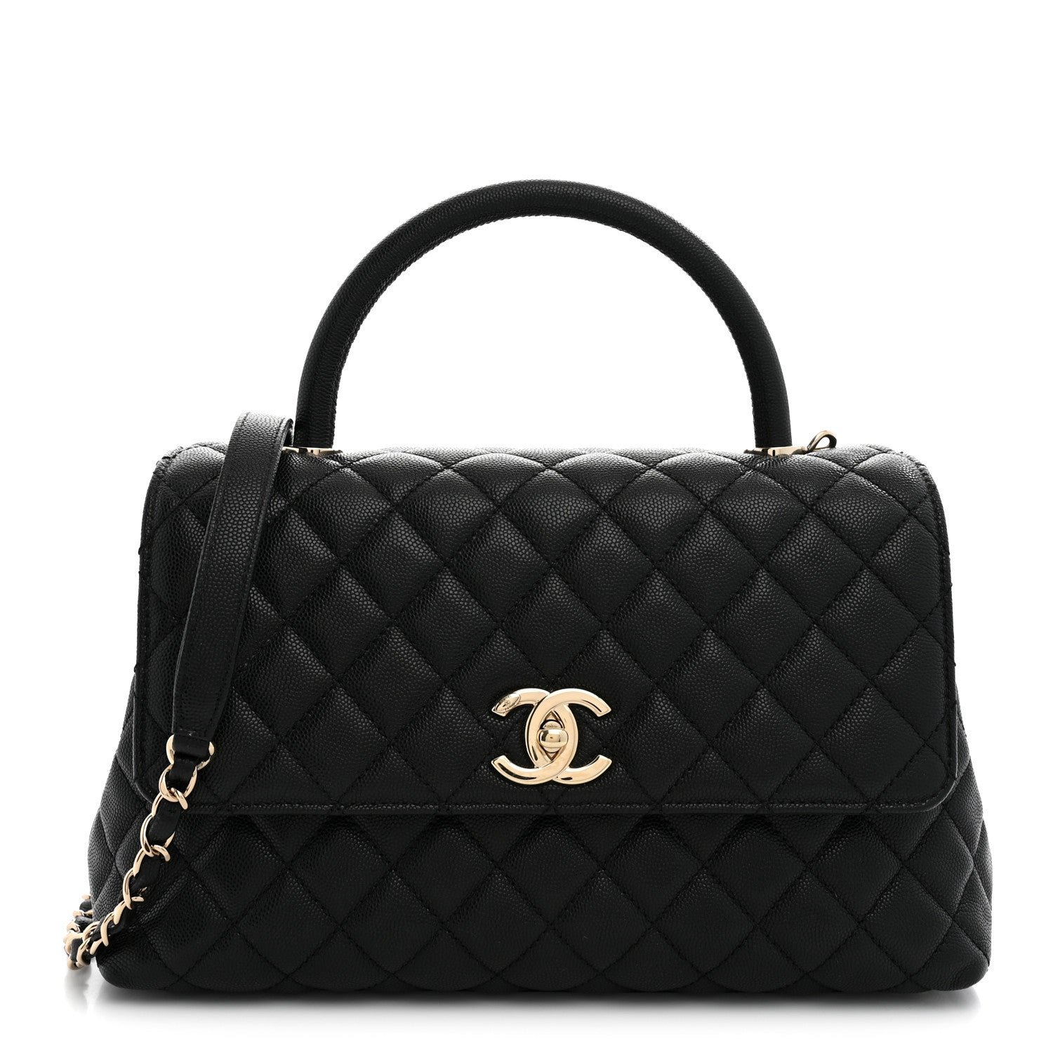 Chanel Caviar Quilted Small Coco Handle Flap Black