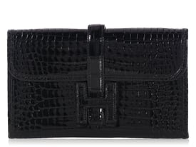Hermes Hermès Black Crocodile Mini Jigé