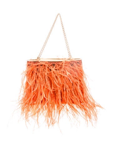 Ostrich Feather CC Evening Bag