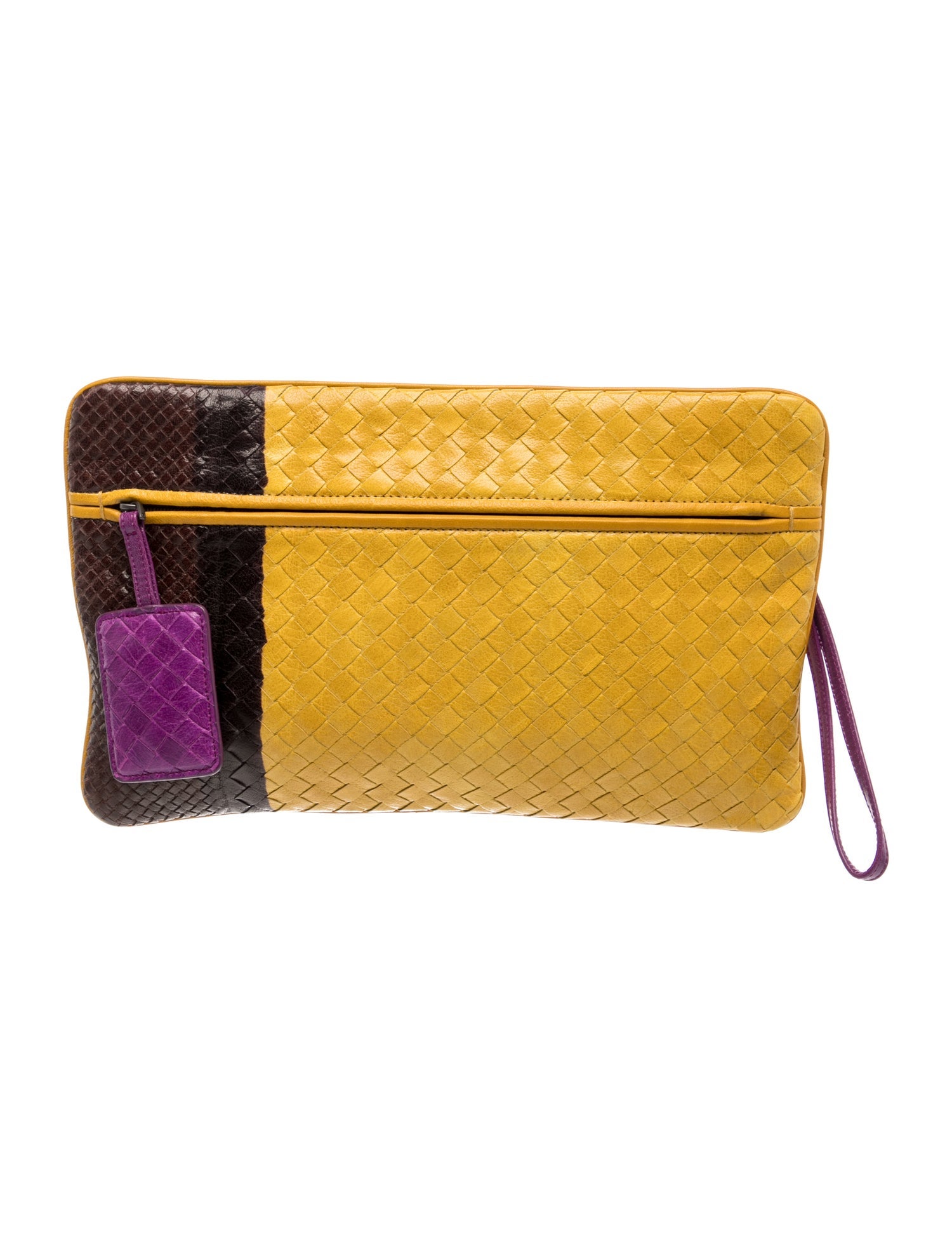 Intrecciato Zip Pouch Clutch Medium Vintage