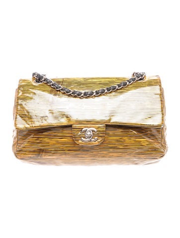 Classic Striped Medium Double Flap Bag
