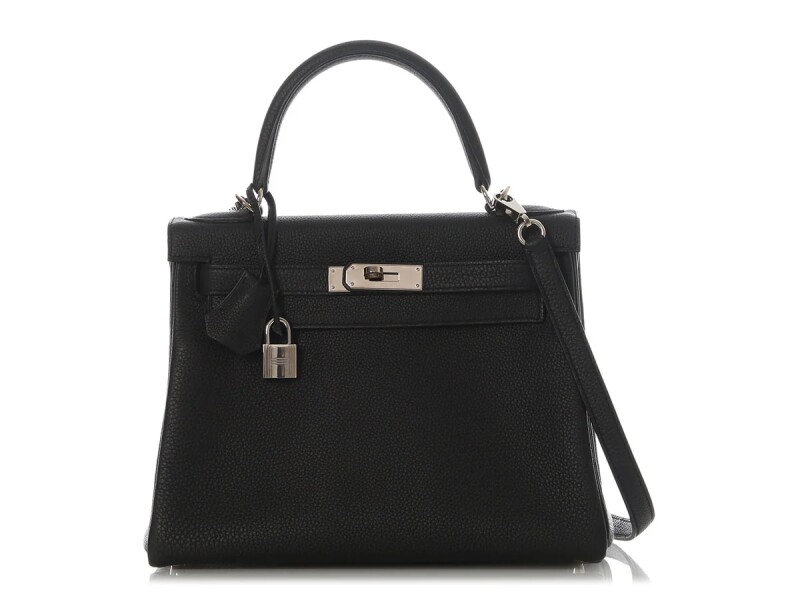 Hermes Black Togo Retourne Kelly 28 Palladium Hardware, 2016