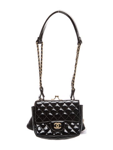 Patent Crochet Kiss-Lock Double Bag