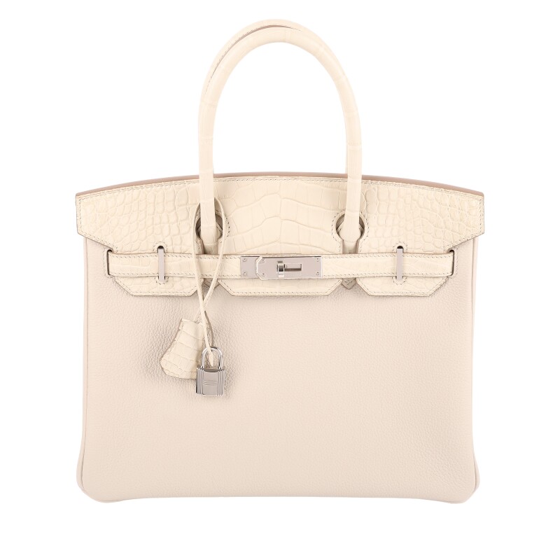 Hermes Beton Matte Alligator and Togo Touch Birkin 30 Palladium Hardware, 2023