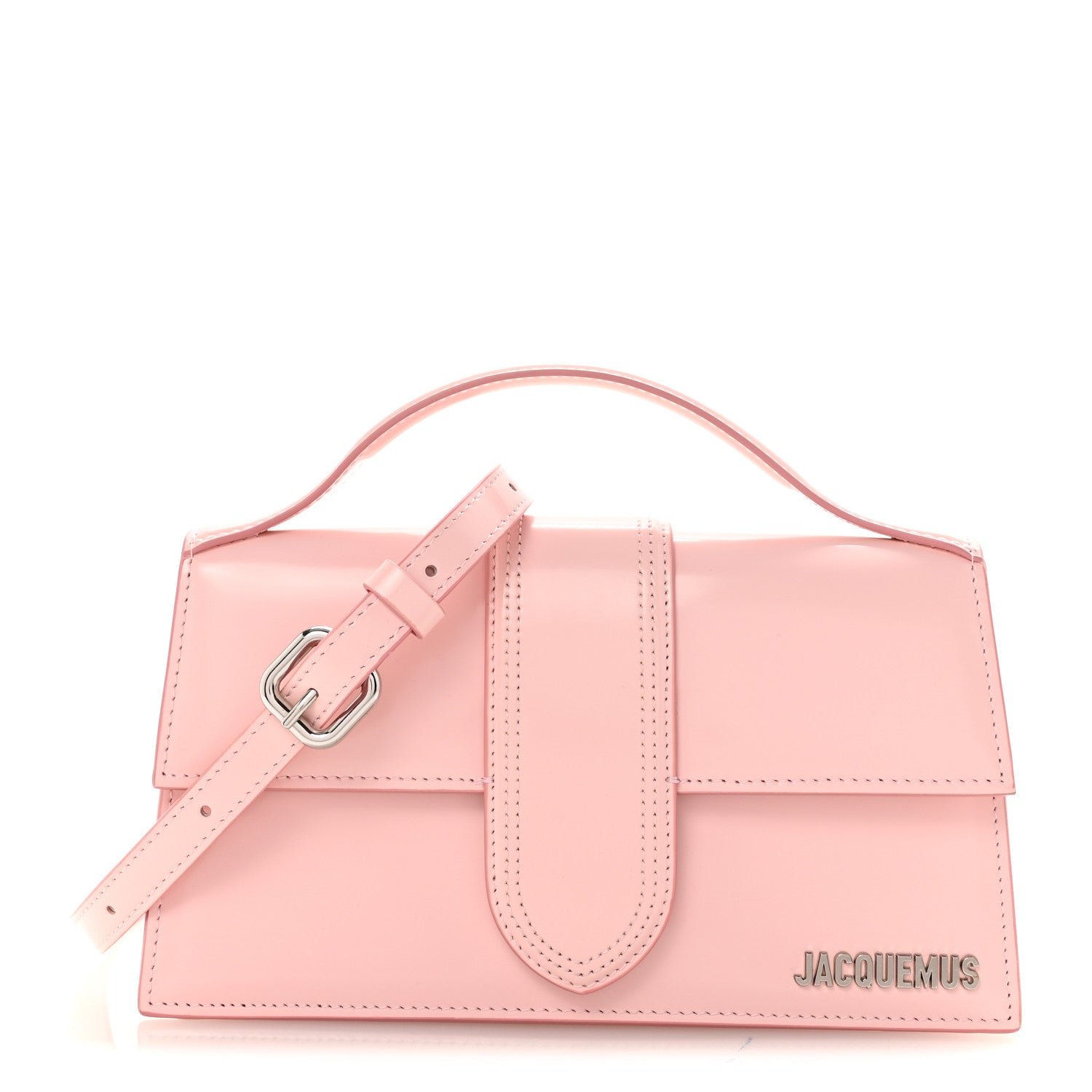 Jacquemus Glazed Calfskin Le Grand Bambino Pale Pink