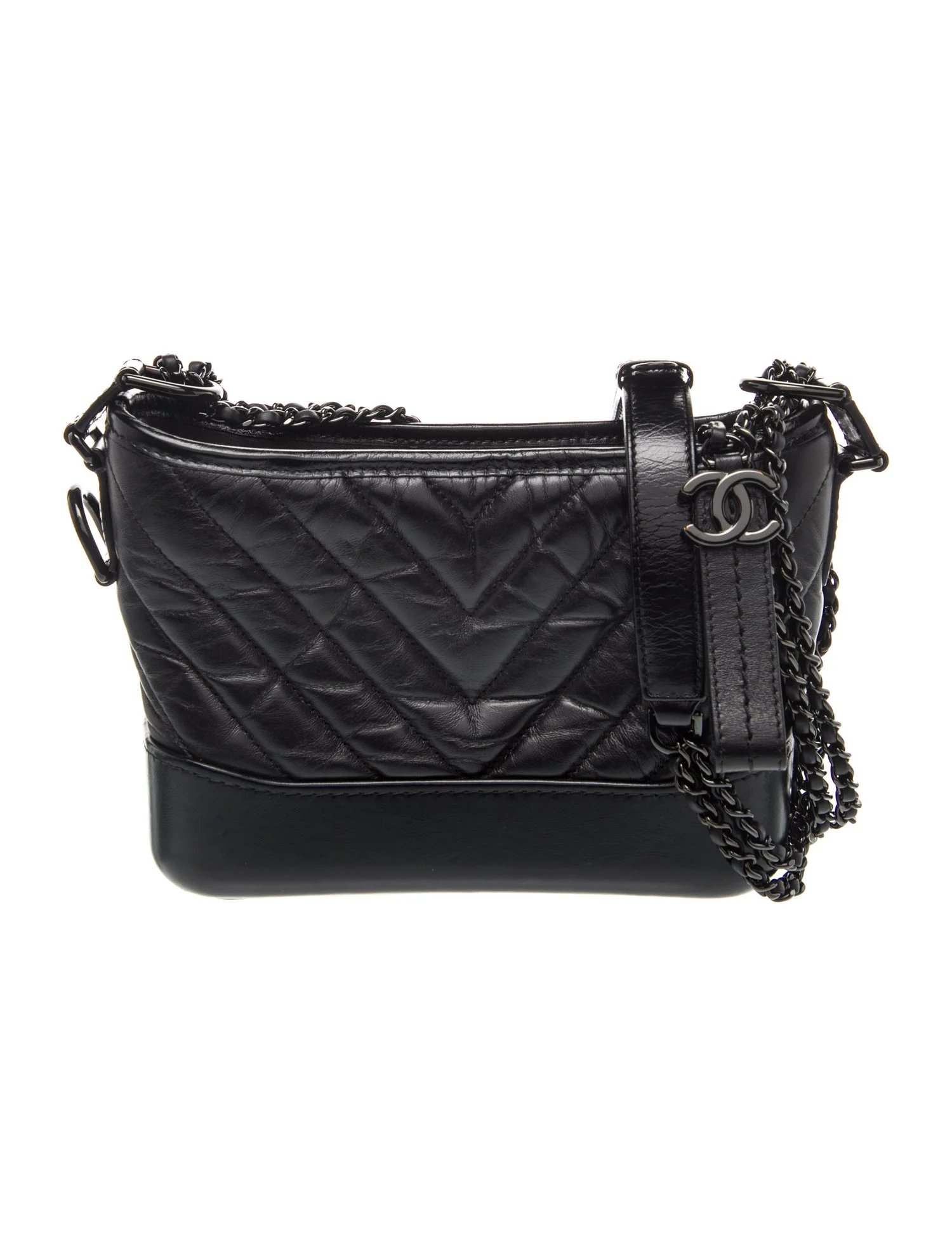 Small So Black Gabrielle Chevron Hobo
