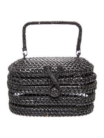 Rattan Top Handle Bag