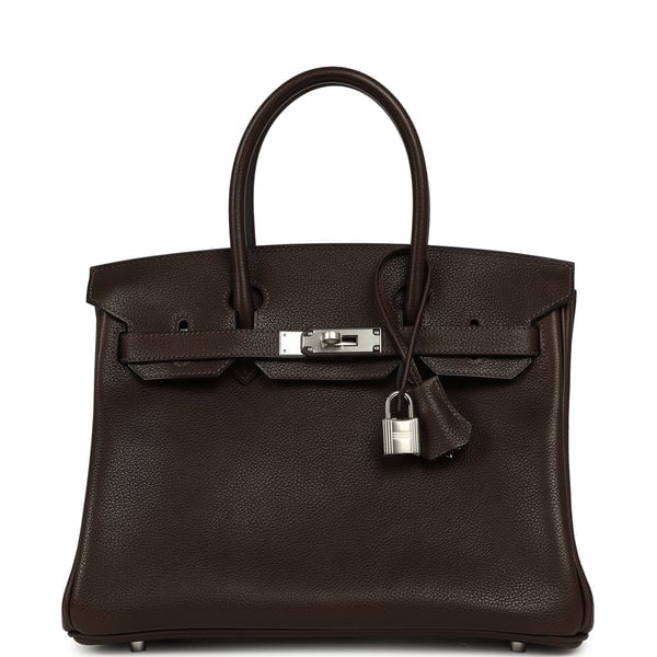 Hermes Birkin 30 Ebene Barenia Faubourg Palladium Hardware
