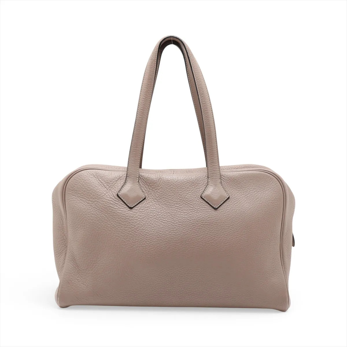 Hermès Victoria 35 Taurillon Clemence Gris Tourterelle Silver Metal Fittings
