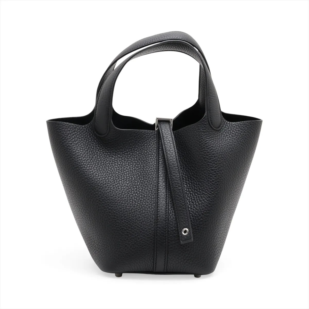 Hermès Picotin Lock 18 PM Taurillon Clemence Black Silver Metal Fittings