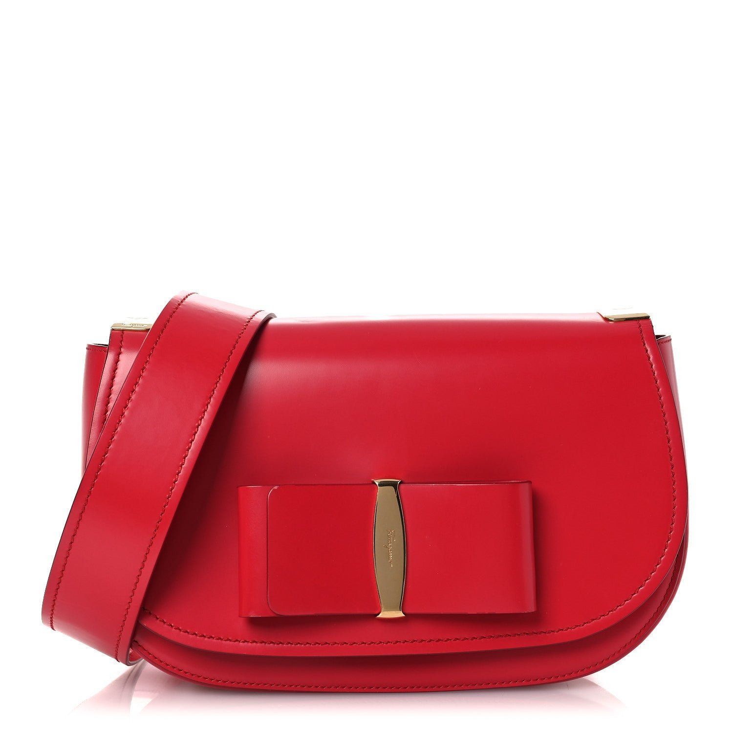 Salvatore Ferragamo Smooth Calfskin Anna Shoulder Bag Pamplona
