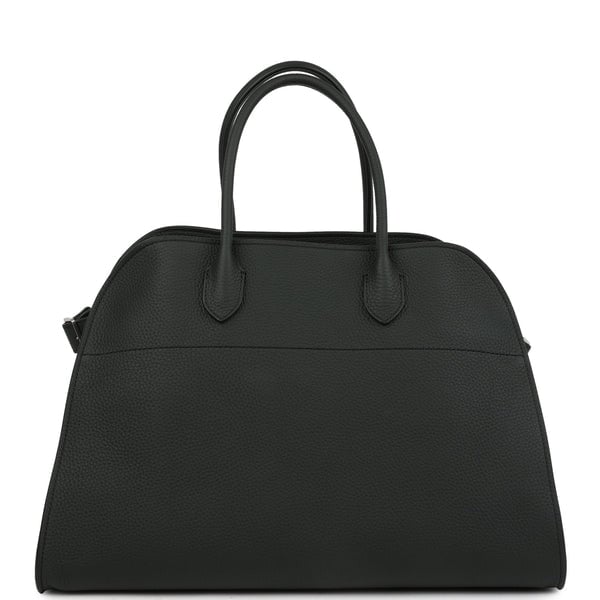 The Row The Row Soft Margaux 15 Bag Dark Pine Calfskin Silver Hardware