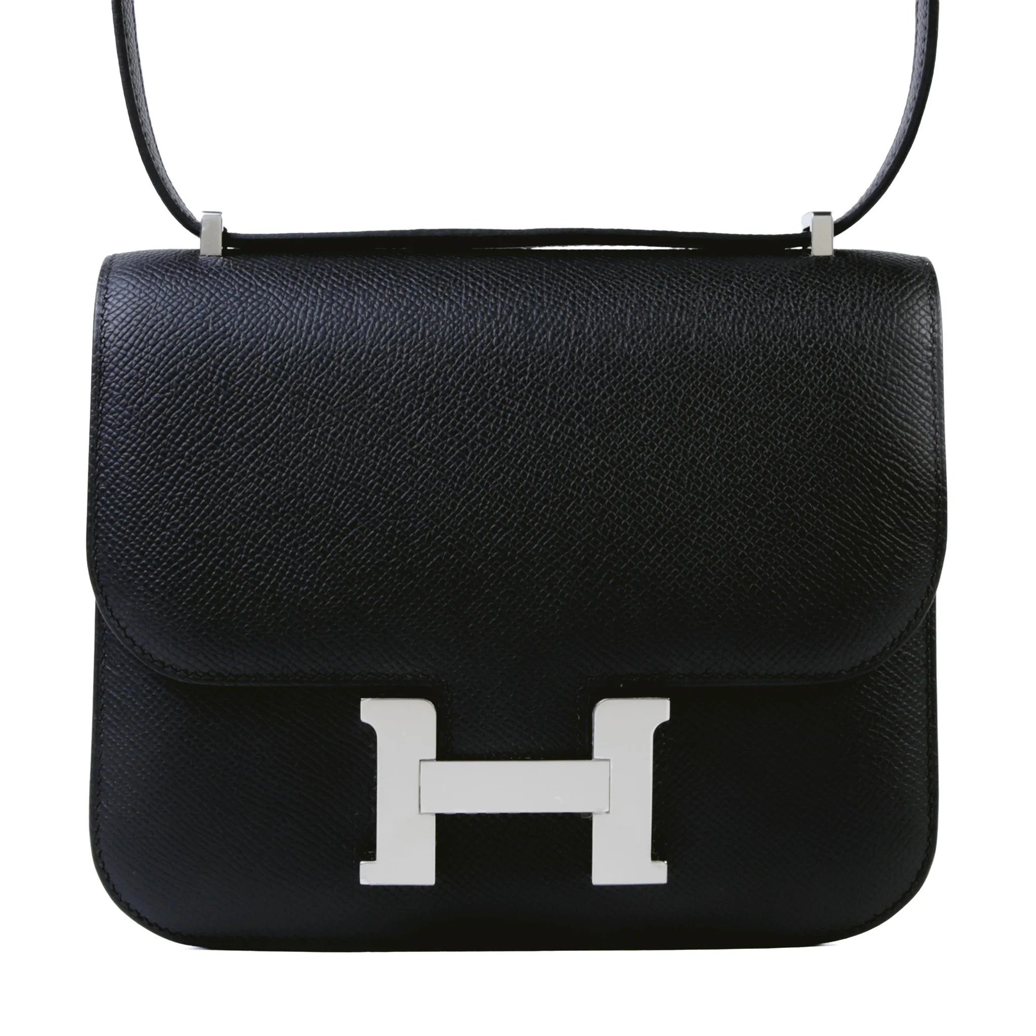 Brand New ( Rank N ) HERMÈS Constance Mini 19 Mirror Noir (89) Epsom Palladium hardware G (2026)
