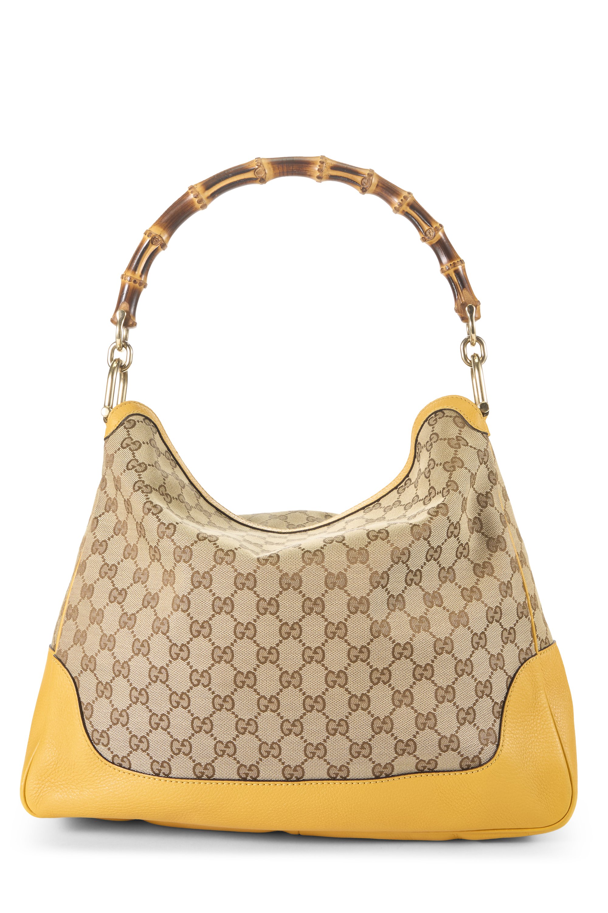 Yellow Original GG Canvas Diana Bamboo Hobo Large