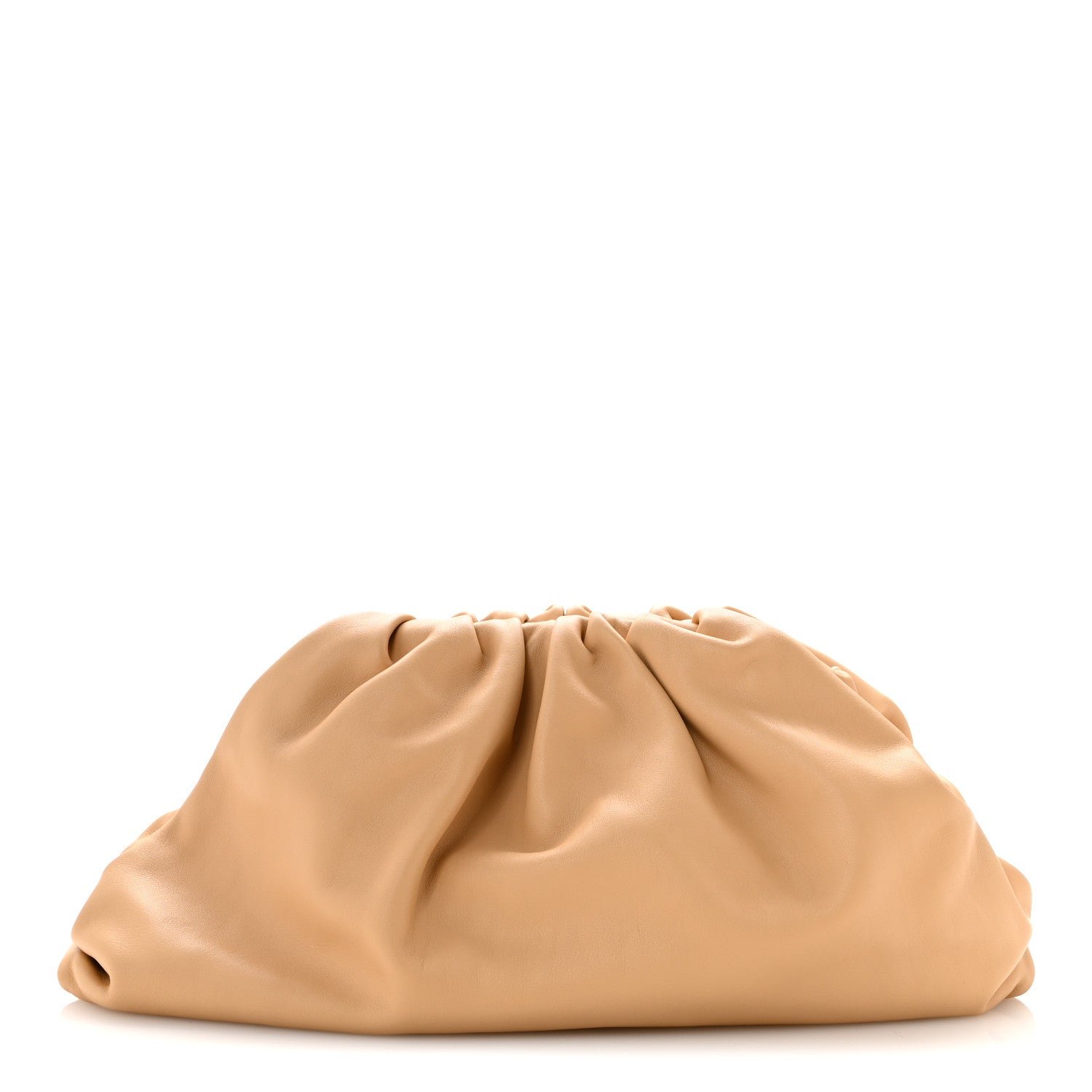 Bottega Veneta Smooth Butter Calf The Pouch Oversized Clutch Biscotto
