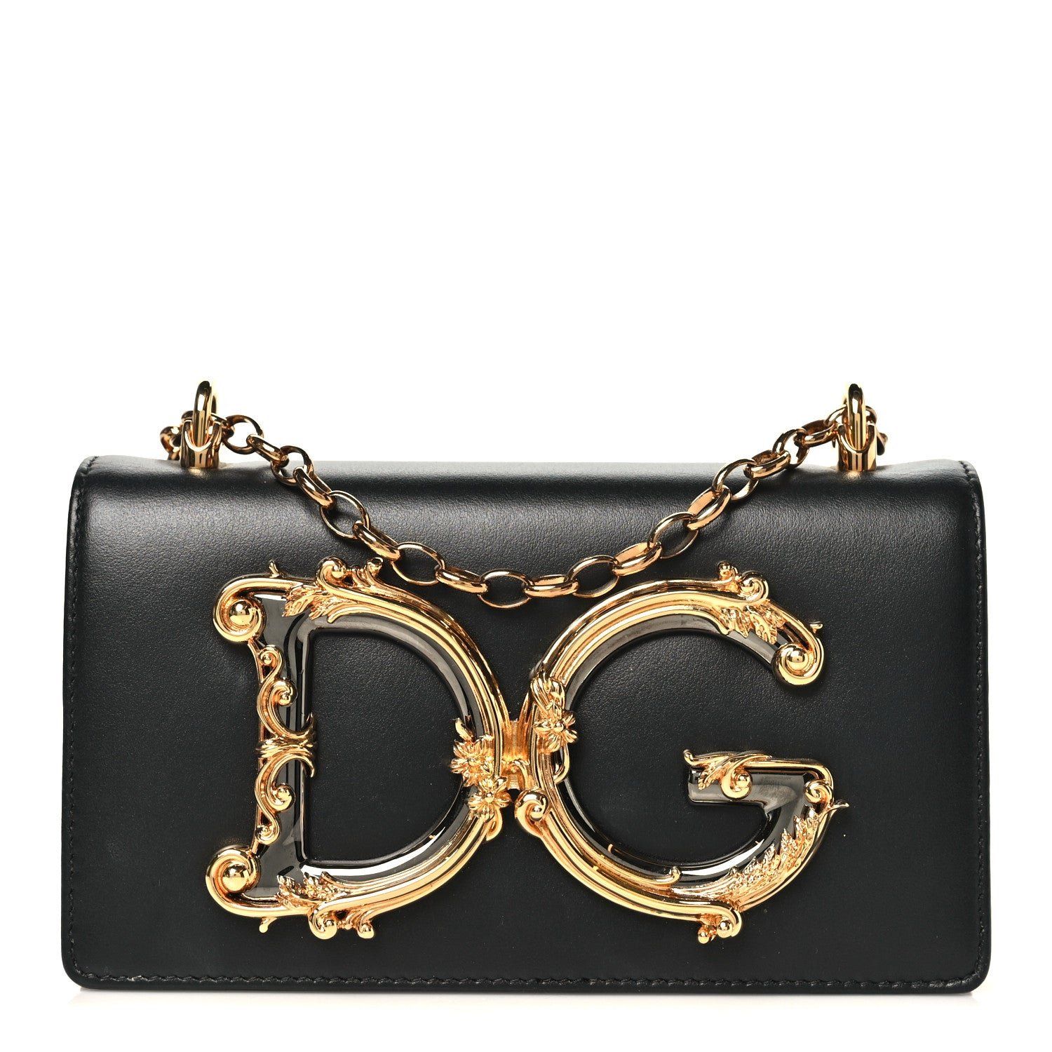 Dolce & Gabbana Nappa DG Girls Shoulder Bag Black