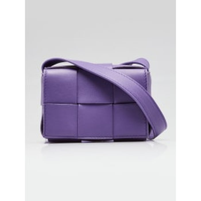 Bottega Veneta Bottega Veneta Purple Leather Maxi Weave Candy Cassette Crossbody Bag