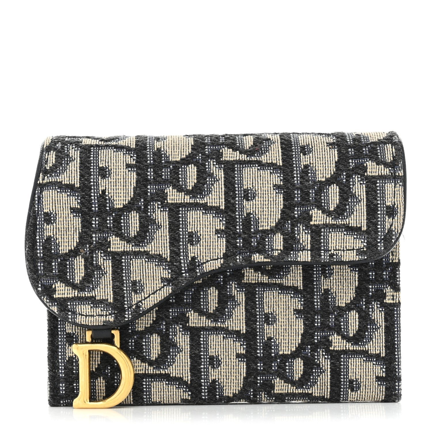 Dior Oblique Saddle 5-Gusset Card Holder Blue