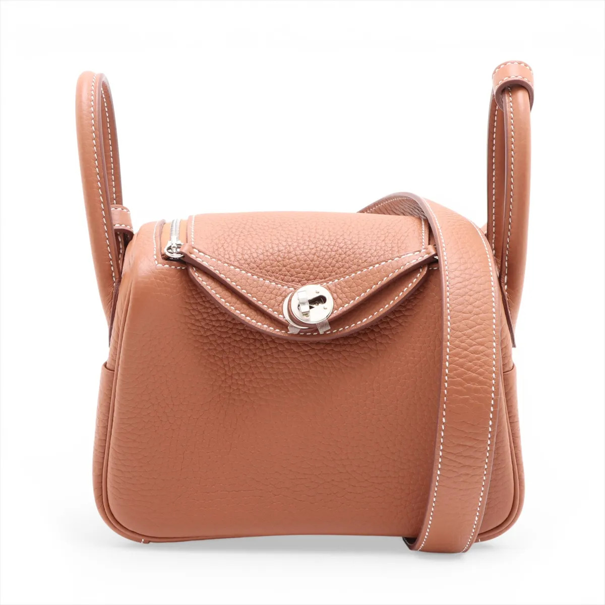 Hermès Lindy mini 20 Taurillon Clemence Gold Silver Metal Fittings