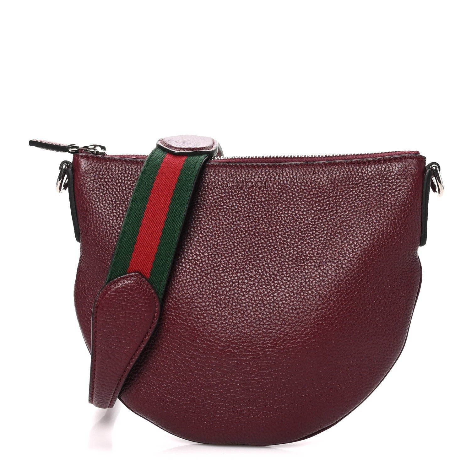 Gucci Pebbled Calfskin Mini B Shoudler Bag Burgundy