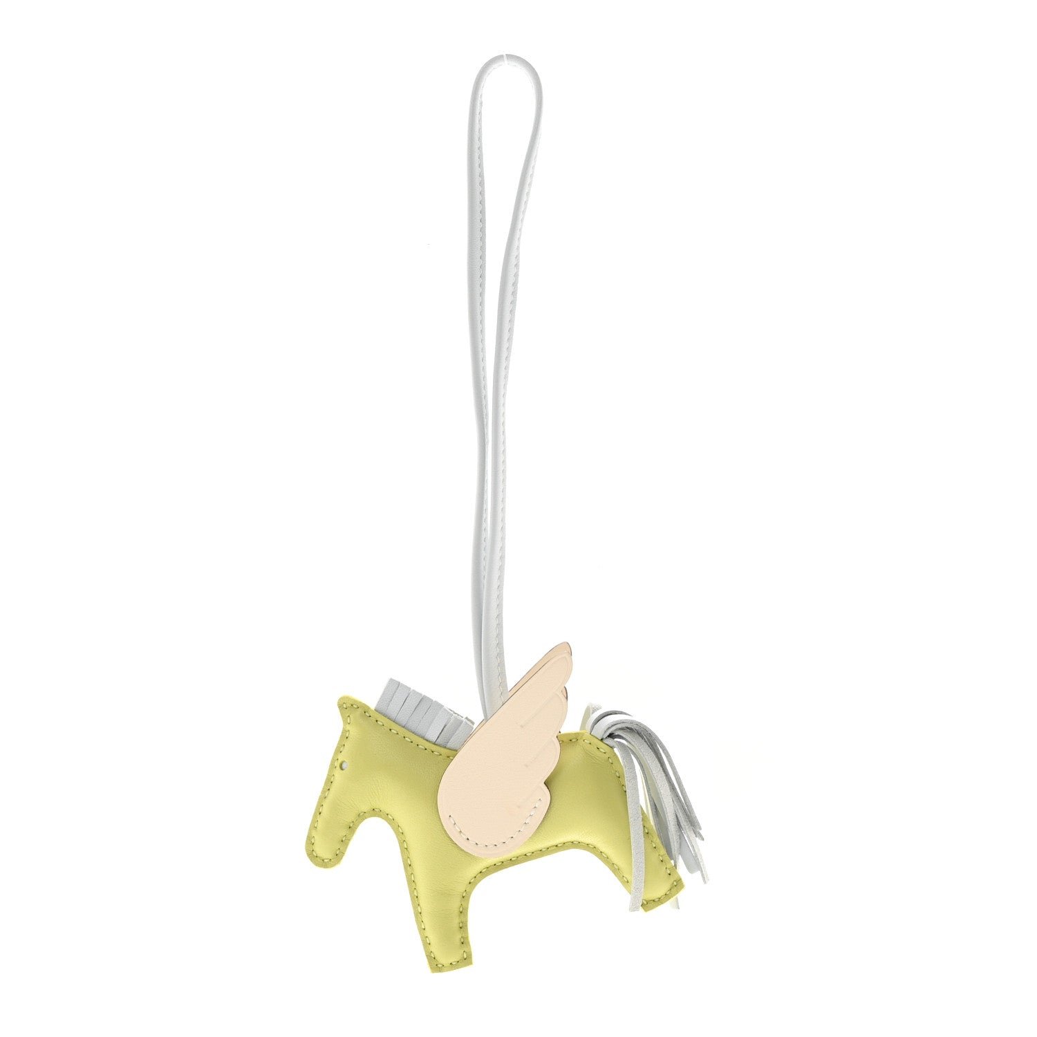 Hermes Milo Lambskin Grigri Rodeo Pegase Horse Bag Charm PM Jaune Bourgeon Bleu Brume Nata