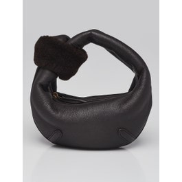 Bottega Veneta Bottega Veneta Dark Brown Leather/Shearling Mini Jodie Bag