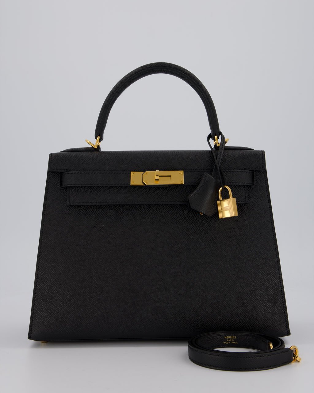 Hermes Hermès Kelly 28 Sellier Bag in Noir Epsom Leather with Gold Hardware
