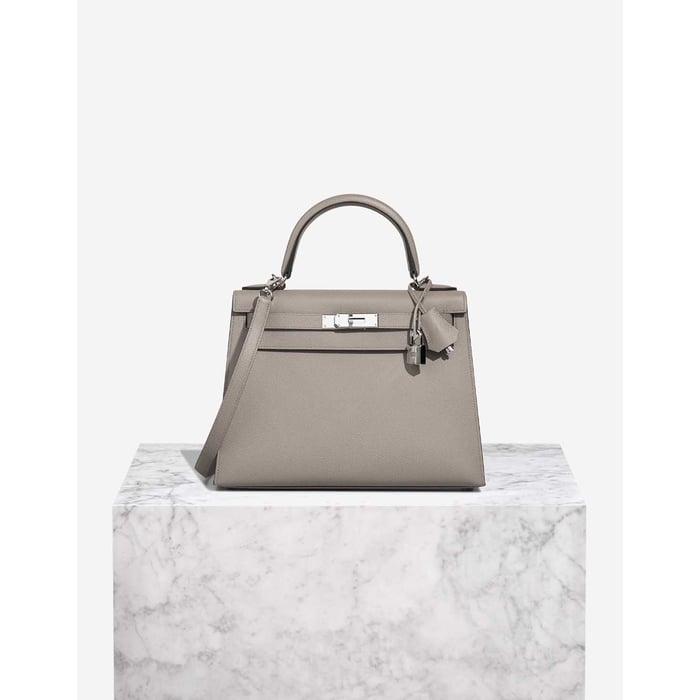 Hermes 
		Kelly HSS 28 Epsom Gris Asphalte / Bordeaux    