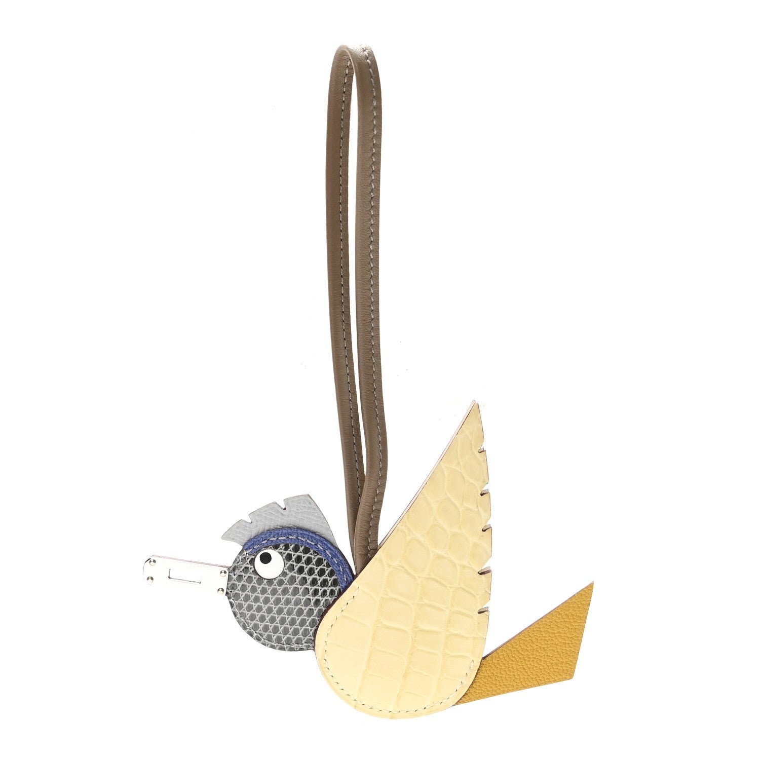 Hermes Epsom Chevre Mysore Swift Alligator Lizard Birdy Bag Charm Jaune Ambre Vanille Gris Fonce Bleu Saphir Bleu Glacier Etoupe