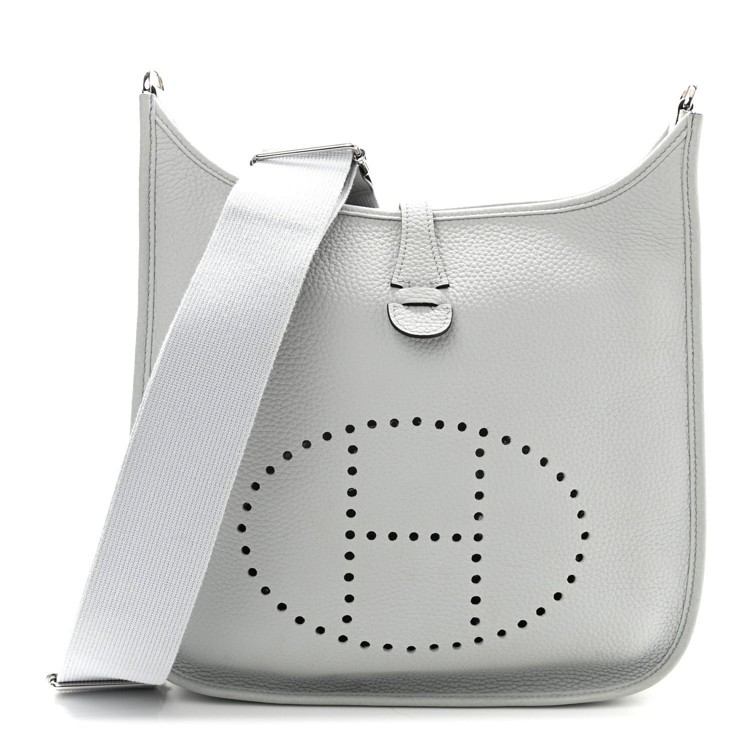 Hermes Taurillon Clemence Evelyne III PM Bleu Pale