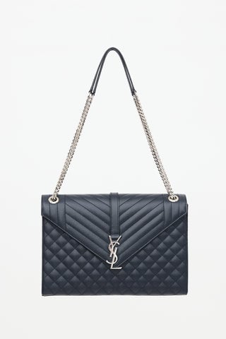 Quilted Leather Large Envelope Bag
