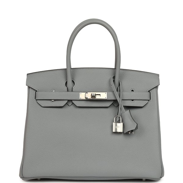 Hermes Birkin 30 Gris Pantin Togo Palladium Hardware