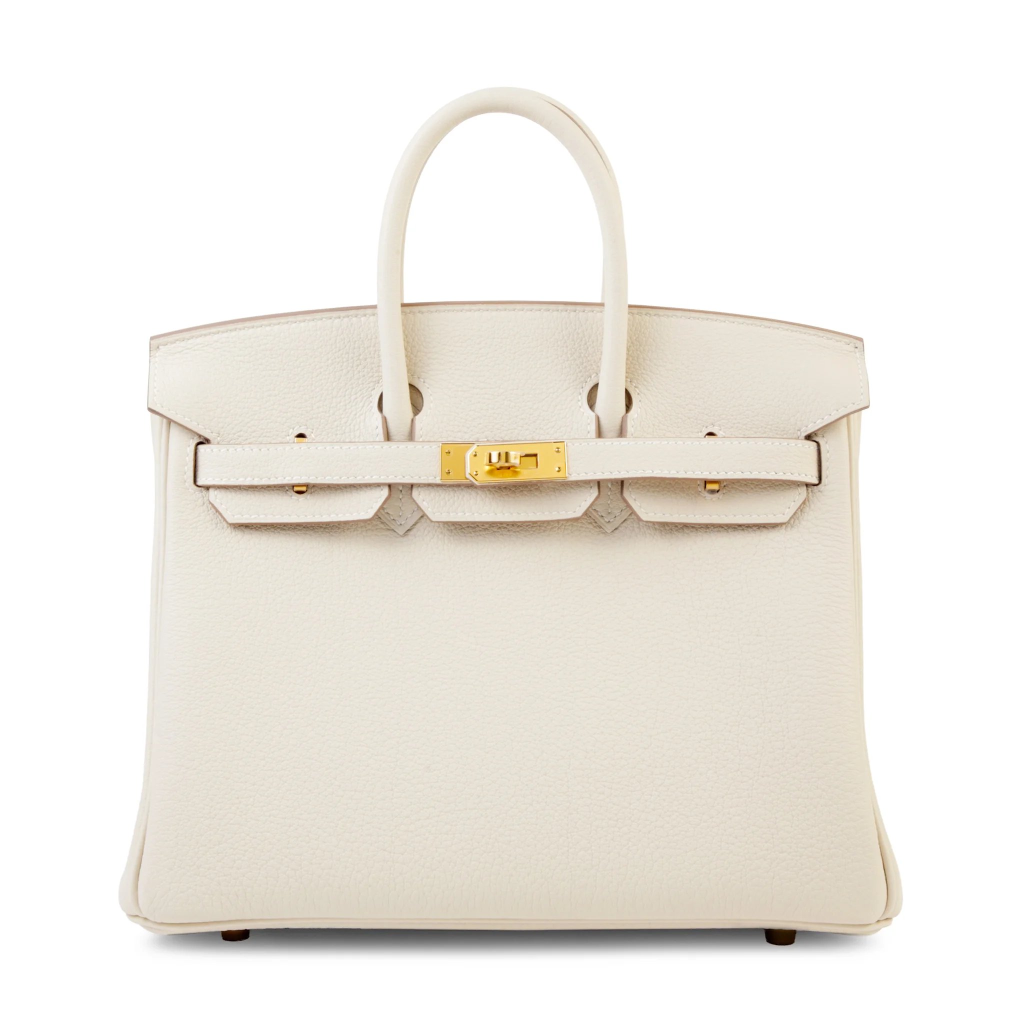 Brand New ( Rank N ) HERMÈS Birkin 25 Craie (10) Togo Gold hardware G (2026)