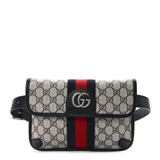 Gucci GG Supreme Monogram Web Small Ophidia Belt Bag 90 36 Beige Navy
