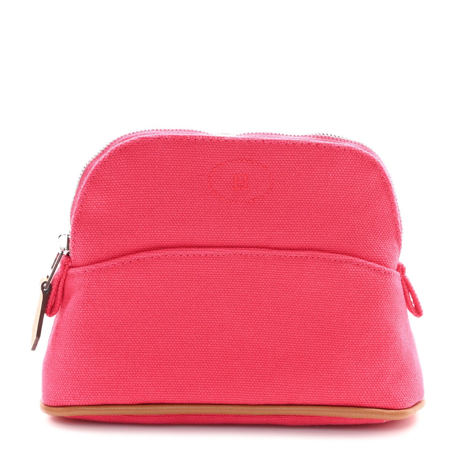 Hermes Cotton Canvas Mini Mini Bolide Travel Cosmetic Pouch Hibiscus