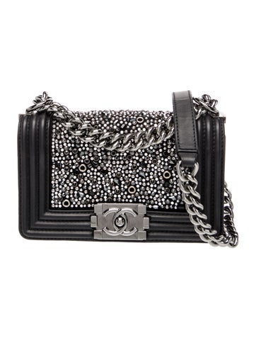 Small Strass Crystal Boy Bag