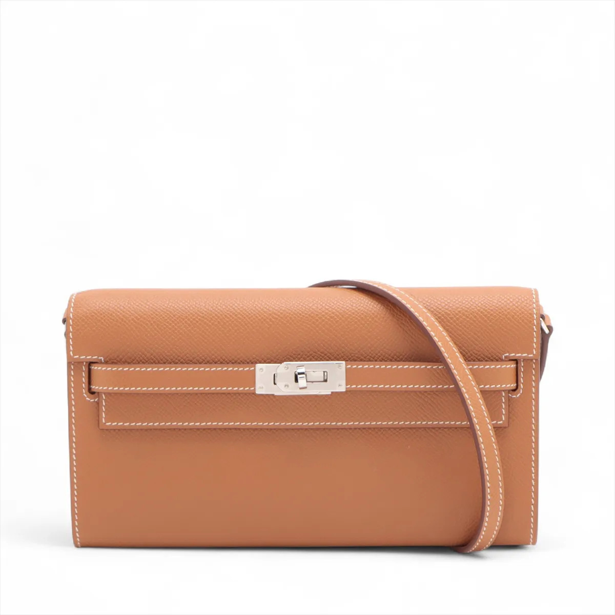 Hermès Kelly Wallet Togo Veau Epsom Gold Silver Metal Fittings