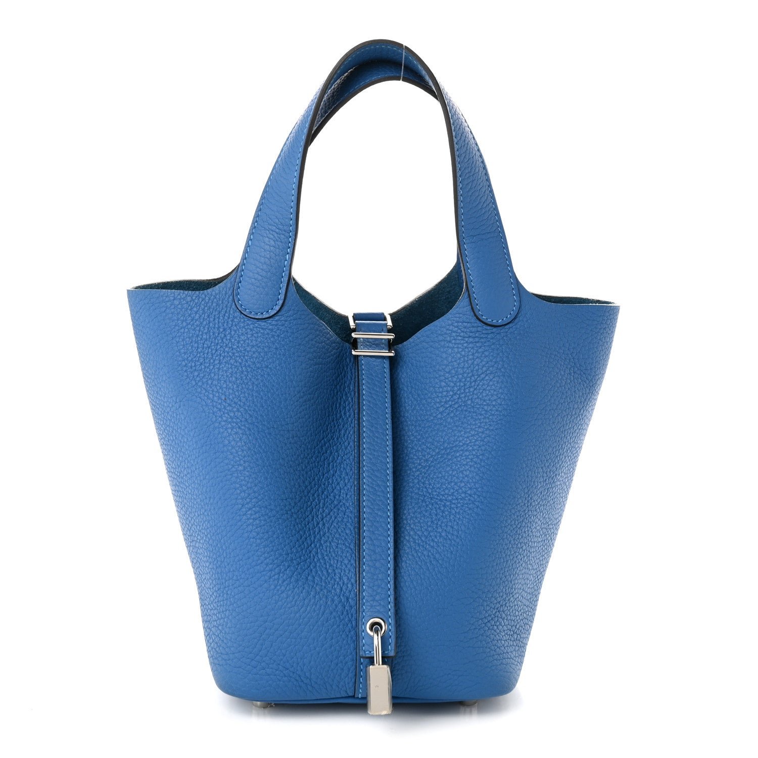 Hermes Taurillon Clemence Picotin Lock 18 PM Bleu Zellige