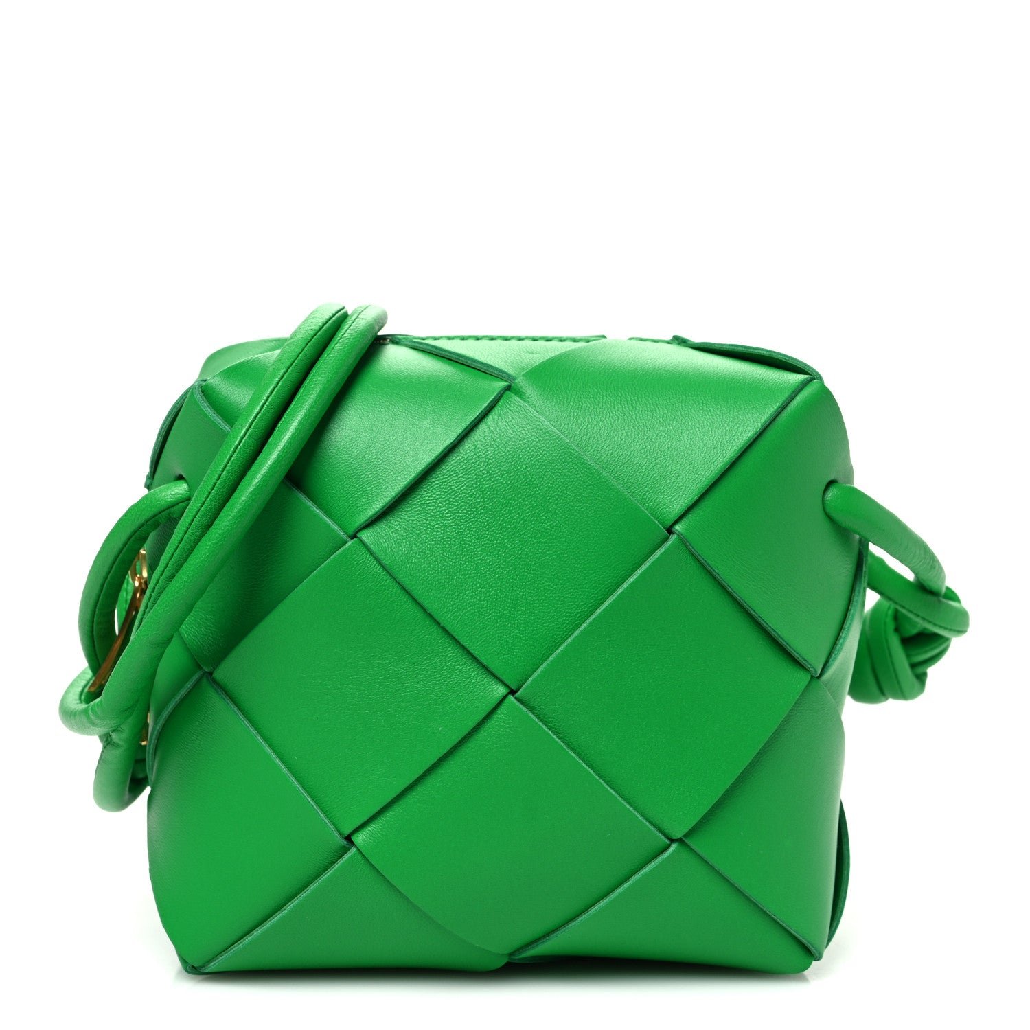 Lambskin Maxi Intrecciato Mini Cassette Camera Bag Parakeet
