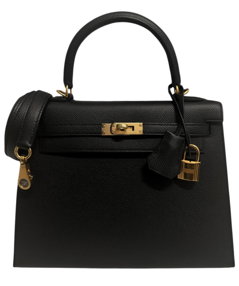 Hermes Black Epsom Sellier Kelly 25 Gold Hardware, 2018