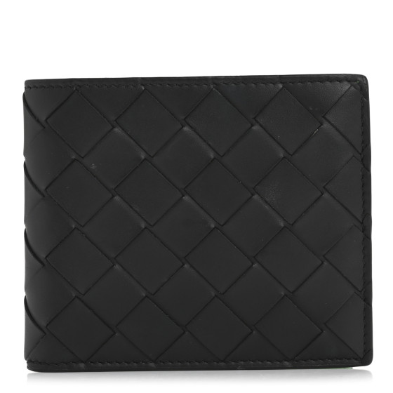Bottega Veneta Nappa Maxi Intrecciato Bi-Fold Wallet Black