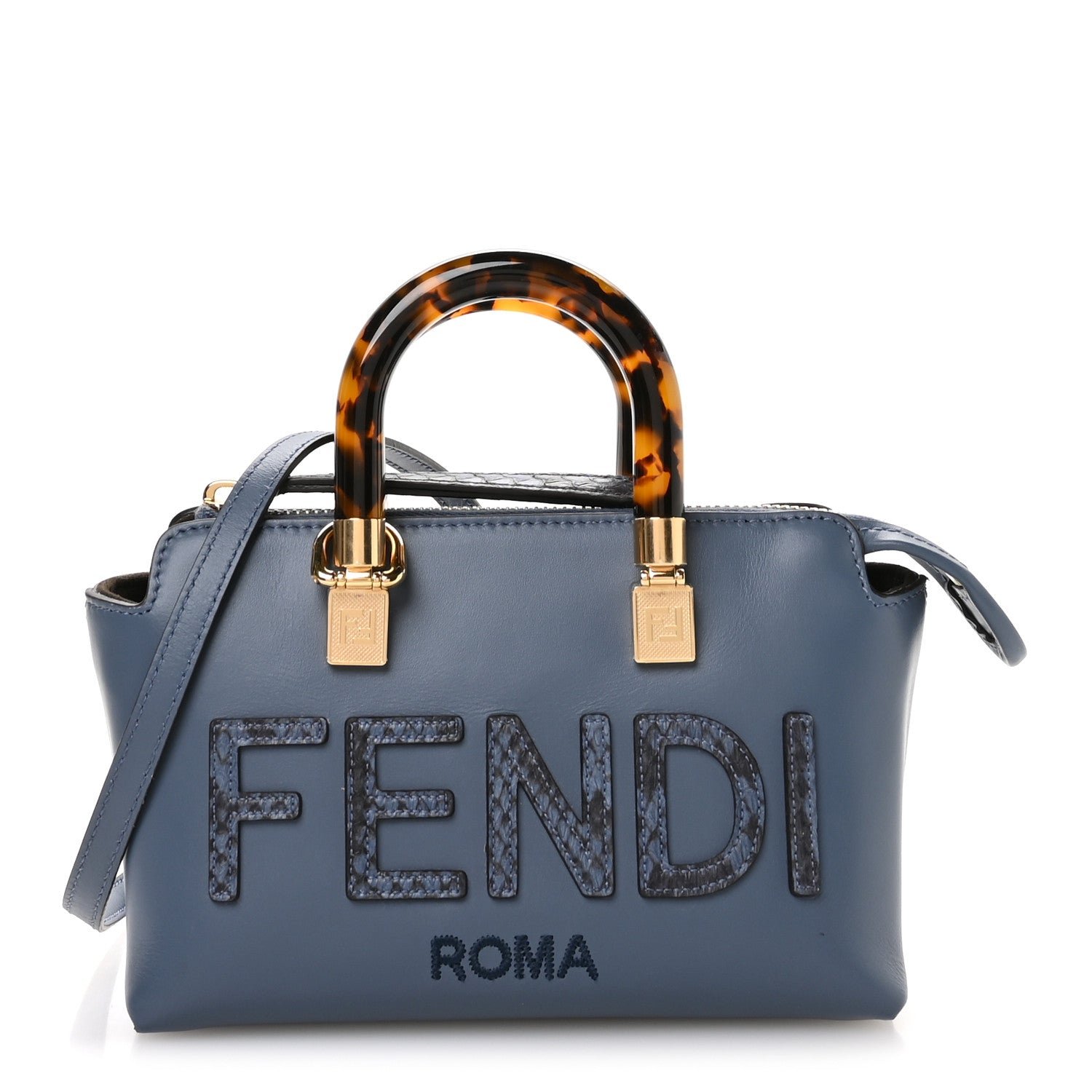 Fendi Vitello King Plexiglass Elaphe Python Print Logo Mini By The Way Mirto